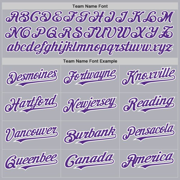 Custom Gray Purple Pinstripe White Two-Button Unisex Softball Jersey