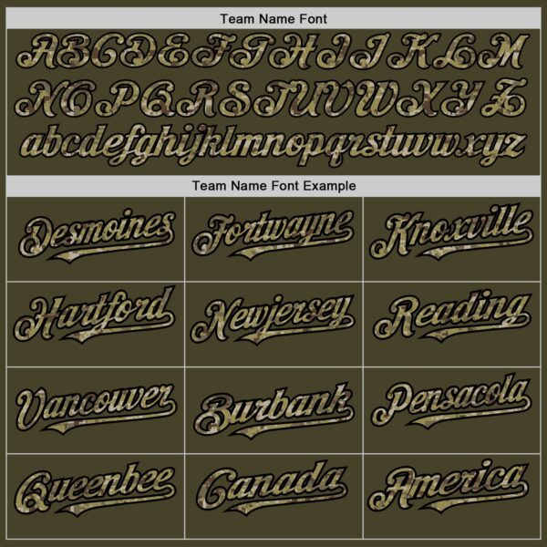 Custom Olive Black Pinstripe Camo Salute To Service Two-Button Unisex Softball Jersey