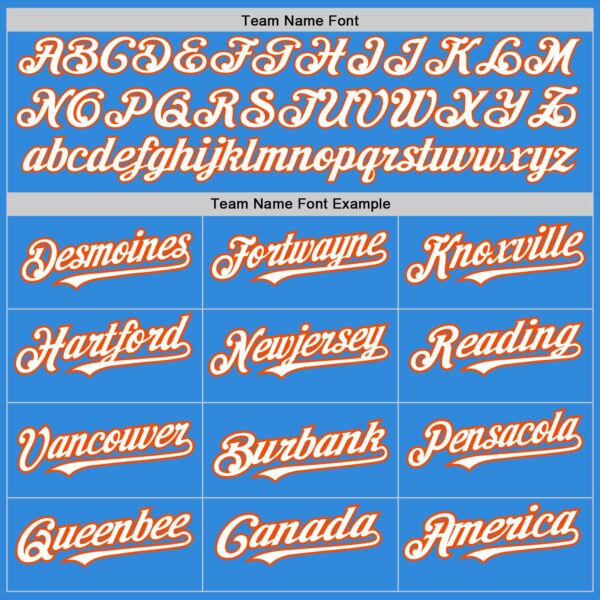 Custom Electric Blue Orange Pinstripe White Two-Button Unisex Softball Jersey