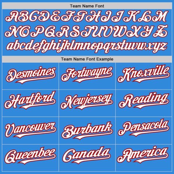 Custom Electric Blue Red Pinstripe White Two-Button Unisex Softball Jersey