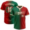 Softball1408 Custom Red Vintage Mexican Flag Kelly Green-City Cream Gradient Fashion Two-Button Unisex Softball Jersey