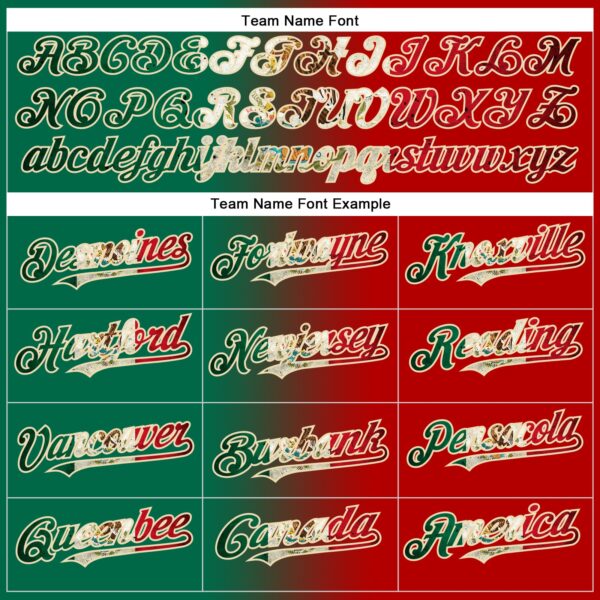 Custom Red Vintage Mexican Flag Kelly Green-City Cream Gradient Fashion Two-Button Unisex Softball Jersey