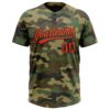 Custom Camo Orange-Black Salute To Service Two-Button Unisex Softball Jersey