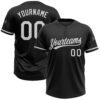 Custom Black White Two-Button Unisex Softball Jersey