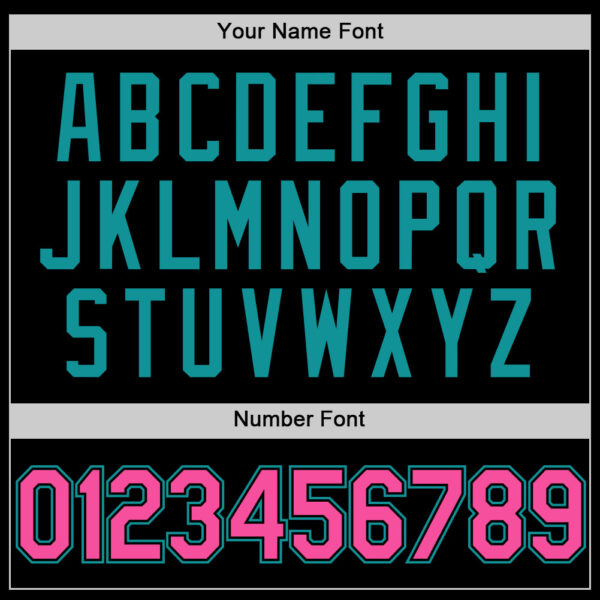 Custom Black Pink-Teal Two-Button Unisex Softball Jersey