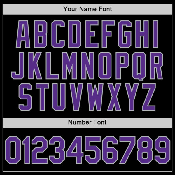 Custom Black Purple-Gray Two-Button Unisex Softball Jersey