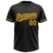 Custom Black Gold Two-Button Unisex Softball Jersey
