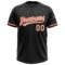 Custom Black White-Orange Two-Button Unisex Softball Jersey