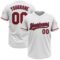Custom White Red-Navy Two-Button Unisex Softball Jersey