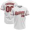 Custom White Red-Black Two-Button Unisex Softball Jersey