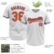 Custom White Orange-Royal Two-Button Unisex Softball Jersey