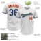 Custom White Royal Red-Old Gold Two-Button Unisex Softball Jersey