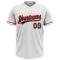 Custom White Navy-Orange Two-Button Unisex Softball Jersey