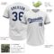Custom White Navy Two-Button Unisex Softball Jersey