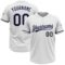 Custom White Navy Two-Button Unisex Softball Jersey