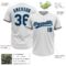 Custom White Navy Gray-Teal Two-Button Unisex Softball Jersey