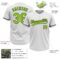 Custom White Neon Green-Black Two-Button Unisex Softball Jersey