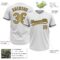 Custom White Old Gold-Black Two-Button Unisex Softball Jersey