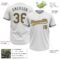 Custom White Steel Gray-Old Gold Two-Button Unisex Softball Jersey