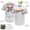 Custom White Purple-Gold Two-Button Unisex Softball Jersey