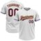 Custom White Purple-Gold Two-Button Unisex Softball Jersey