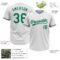 Custom White Kelly Green Two-Button Unisex Softball Jersey