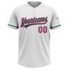 Custom White Pink-Kelly Green Two-Button Unisex Softball Jersey