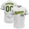 Custom White Kelly Green-Gold Two-Button Unisex Softball Jersey