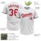 Custom White Red-Light Blue Two-Button Unisex Softball Jersey