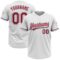 Custom White Red-Light Blue Two-Button Unisex Softball Jersey
