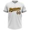 Custom White Brown-Gold Two-Button Unisex Softball Jersey