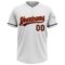 Custom White Brown-Orange Two-Button Unisex Softball Jersey