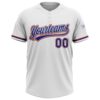Custom White Royal-Red Two-Button Unisex Softball Jersey
