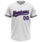 Custom White Purple-Black Two-Button Unisex Softball Jersey