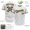 Custom White Navy-Gold Two-Button Unisex Softball Jersey