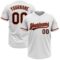 Custom White Black-Orange Two-Button Unisex Softball Jersey