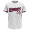 Custom White Red-Royal Two-Button Unisex Softball Jersey