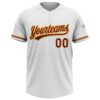 Custom White Crimson-Gold Two-Button Unisex Softball Jersey