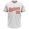 Custom White Orange-Gray Two-Button Unisex Softball Jersey