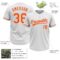 Custom White Orange-Gray Two-Button Unisex Softball Jersey