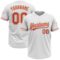 Custom White Orange-Gray Two-Button Unisex Softball Jersey