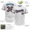 Custom White Black Electric Blue-Orange Two-Button Unisex Softball Jersey