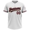 Custom White Black Crimson-Cream Two-Button Unisex Softball Jersey