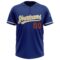 Custom Royal White Old Gold-Red Two-Button Unisex Softball Jersey
