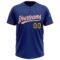 Custom Royal Yellow-Crimson Two-Button Unisex Softball Jersey