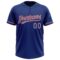 Custom Royal Light Blue-Red Two-Button Unisex Softball Jersey