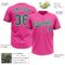 Custom Pink Kelly Green-White Two-Button Unisex Softball Jersey