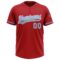 Custom Red Light Blue-White Two-Button Unisex Softball Jersey
