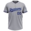 Custom Gray Royal Two-Button Unisex Softball Jersey