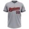 Custom Gray Navy-Orange Two-Button Unisex Softball Jersey